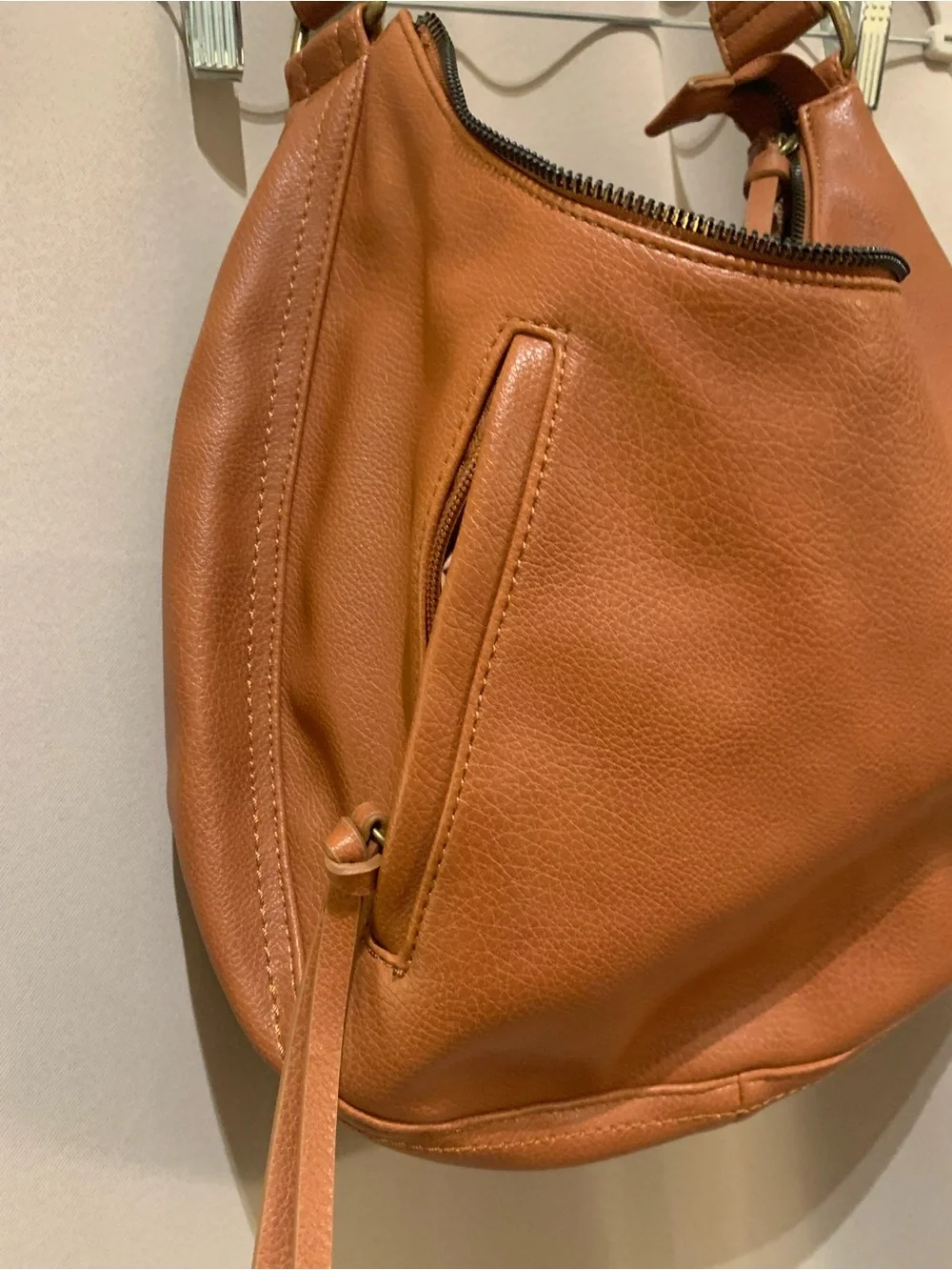 Sonoma Tan Pebbled Leather Hobo Bag